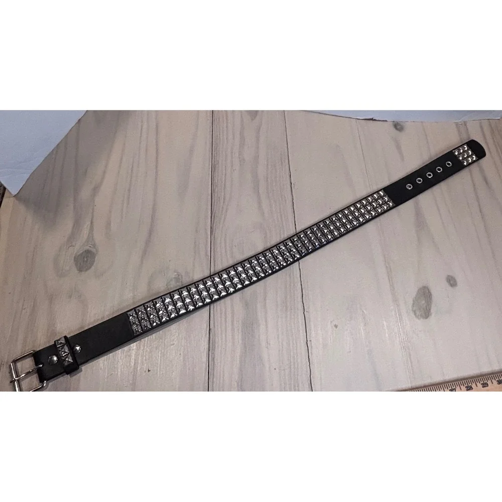 Black Silver Pyramid Studded Belt Punk Rock Goth Emo Y2K Grunge SM 15820764